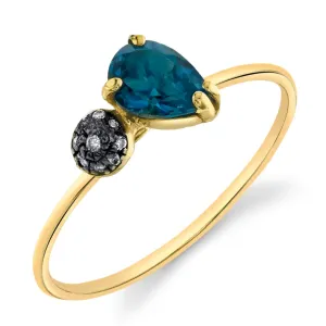 Mini Pear and Pavé Ball Stacking Ring