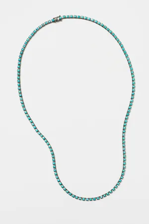 Mini Tile Opera Necklace - Turquoise