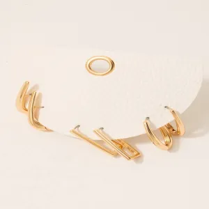 Mixed Long Oval Hinge Hoop Earrings Set