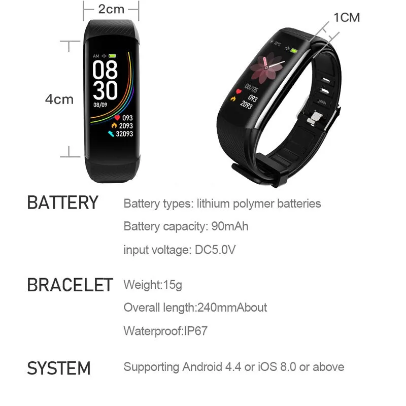 MNWT Smart Watches IP67 Waterproof Sport Men Heart Rate Watch Sleep Tracker Wristband Bluetooth Smartwatch for Android IOS