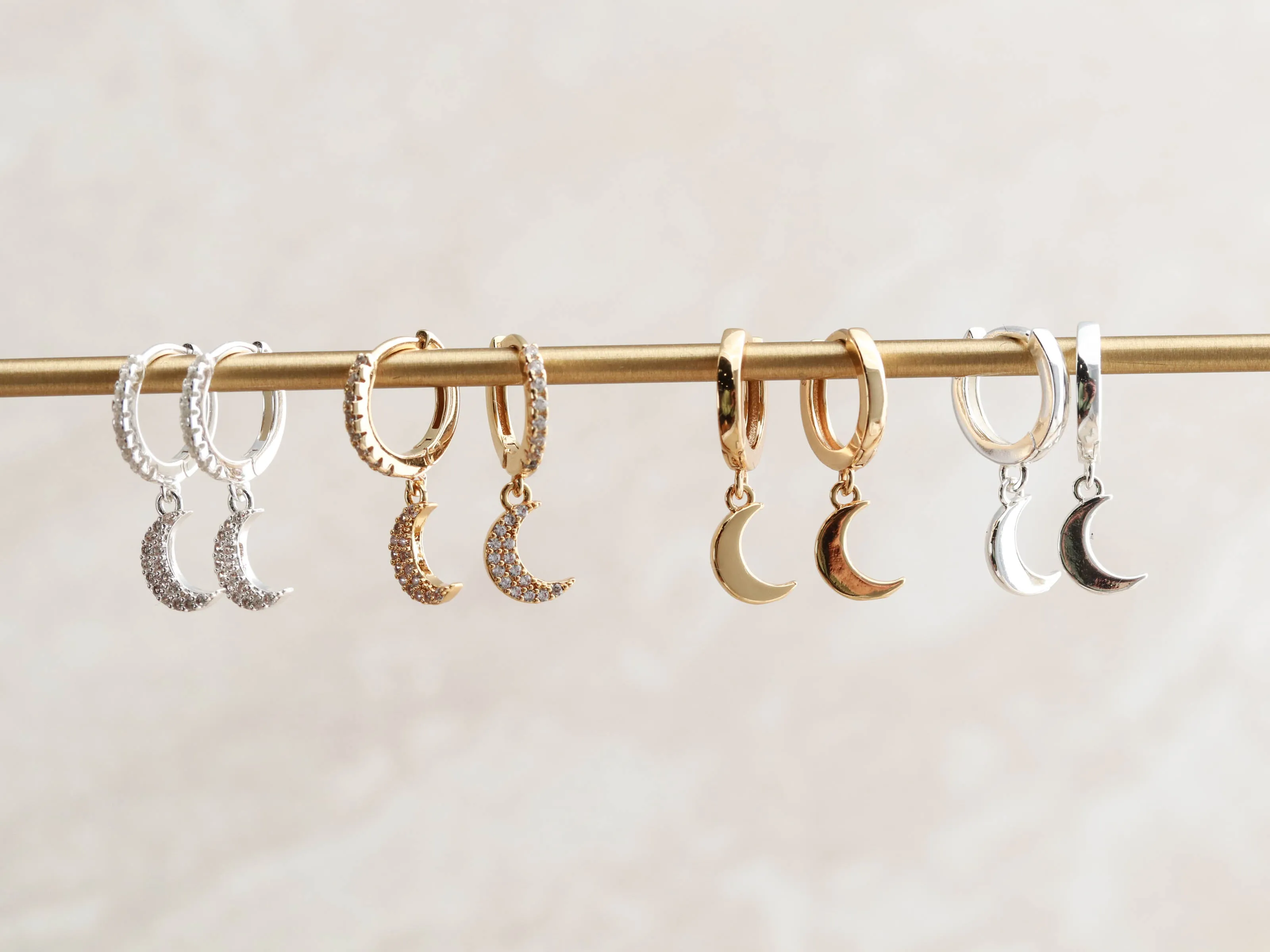Moon Huggie Earrings