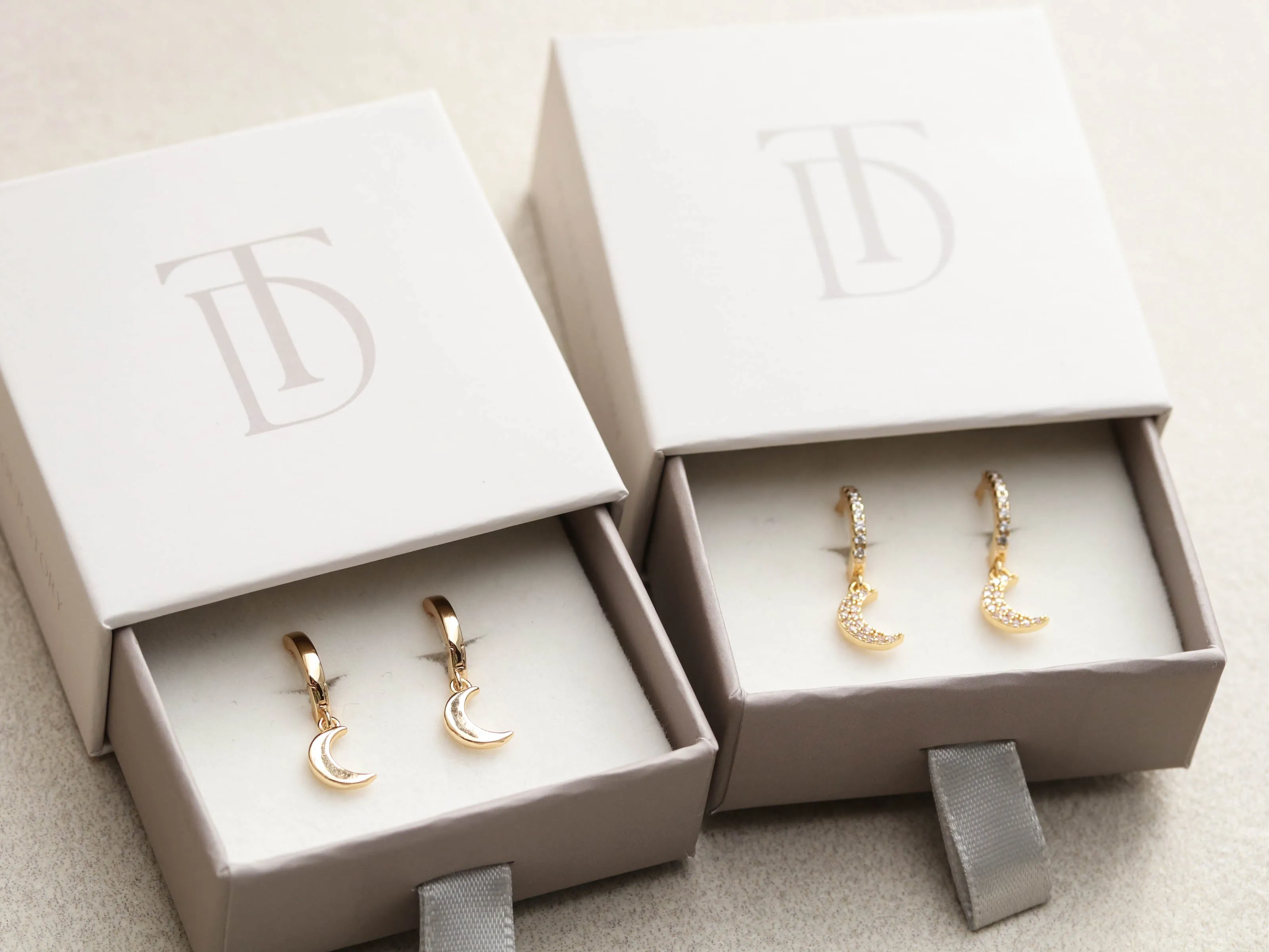 Moon Huggie Earrings