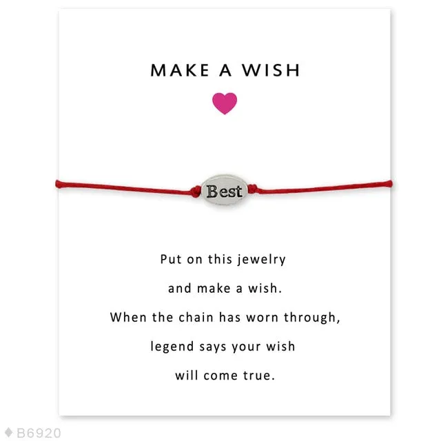 Mother Daughters Grandma Aunt Niece Girls Adjustable Dream Statement Jewelry Make a Wish Heart Compass Charm Bracelets for Women
