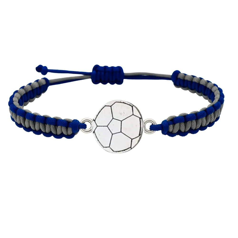 Multi Colored Silver Soccer Bracelet - Pick Colors & Charms