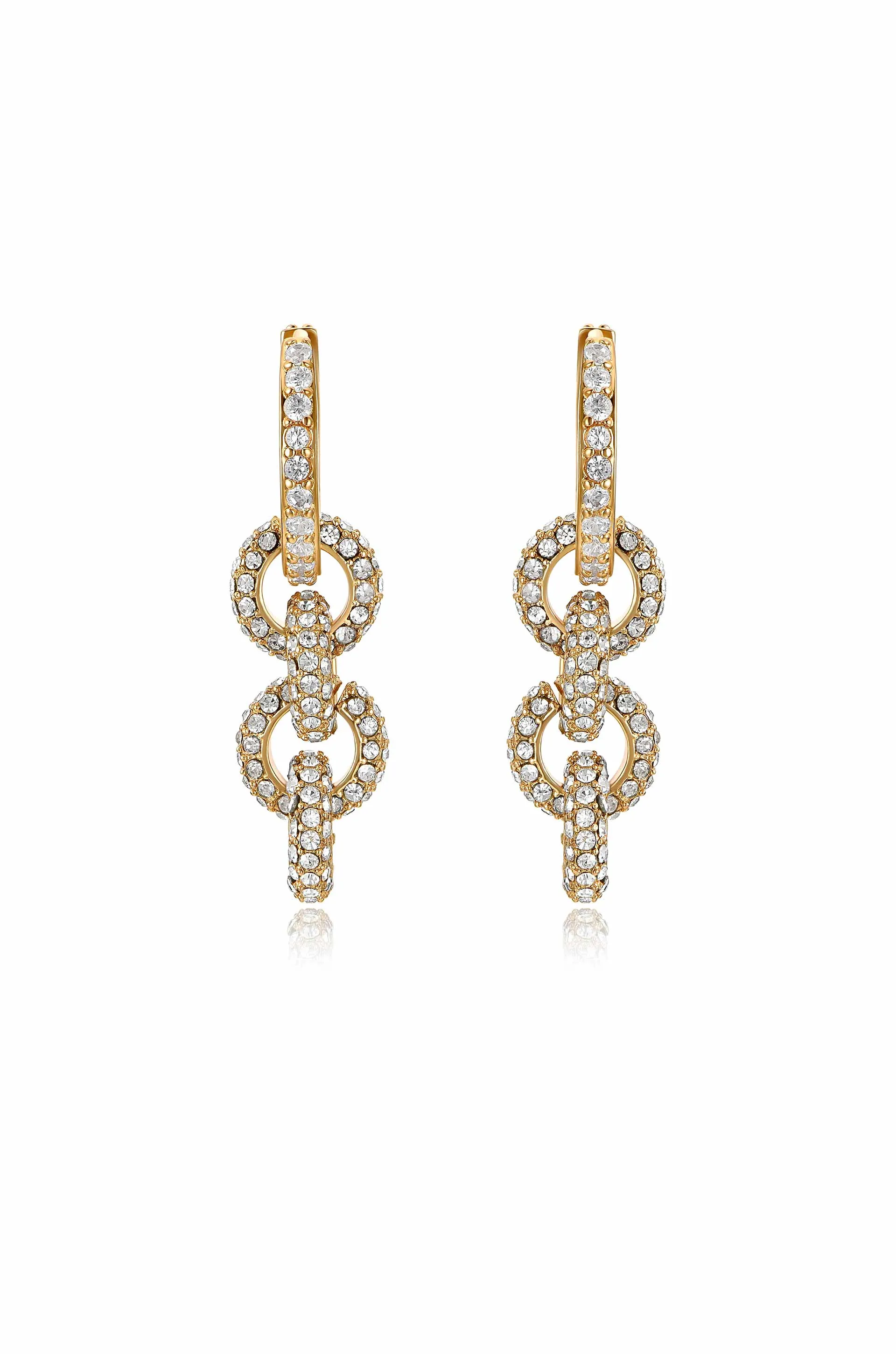 Multi-Ring Crystal Dangle Earrings