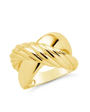 Myra Textured Cross Ring