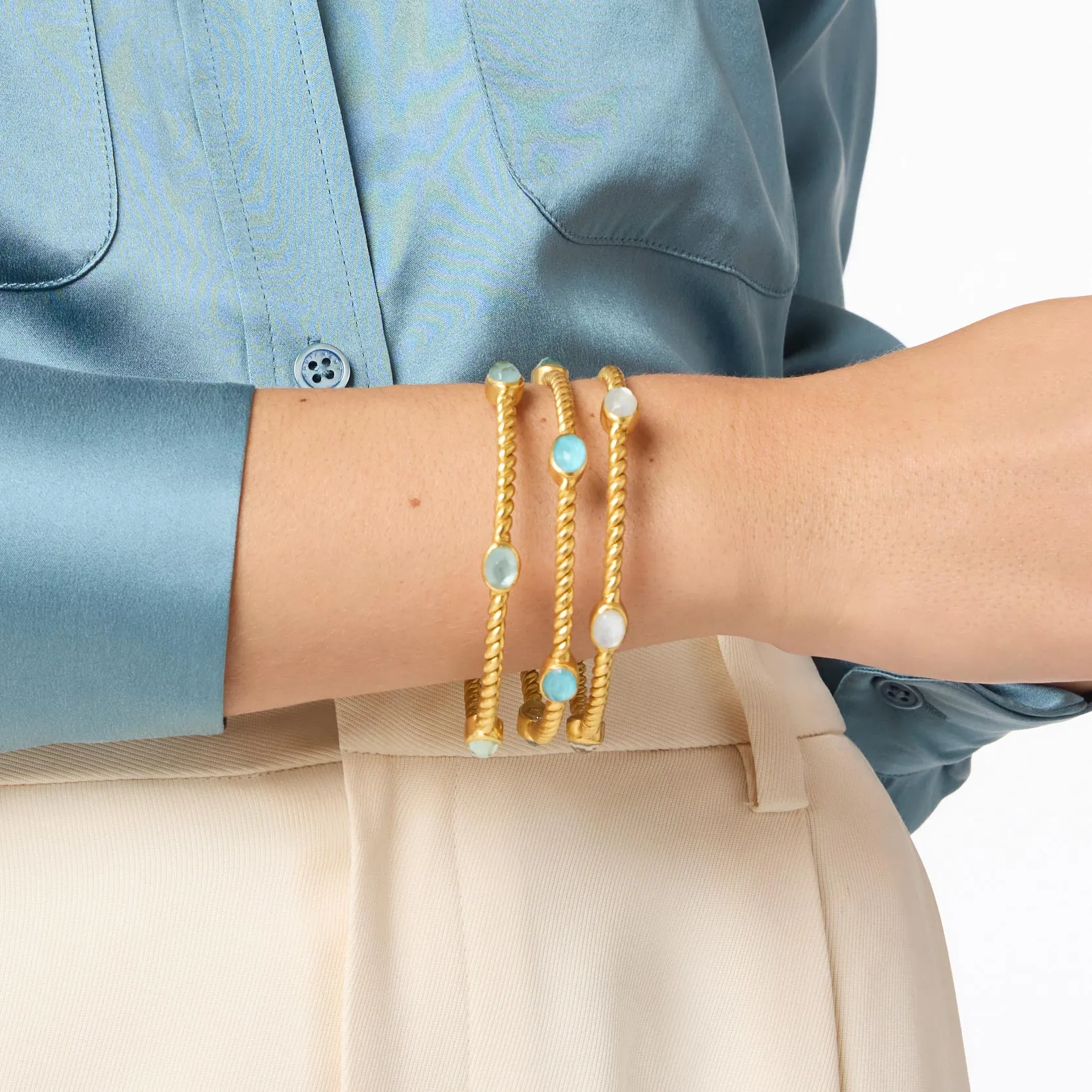 NASSAU STONE BANGLE- CAPRI BLUE- MEDIUM