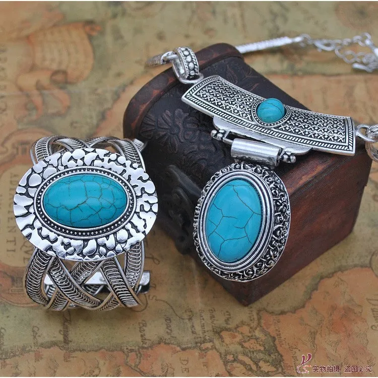 Natural Color Pearl Gemstone Collar Necklace Fashion Retro Bracelet Elephant Suit