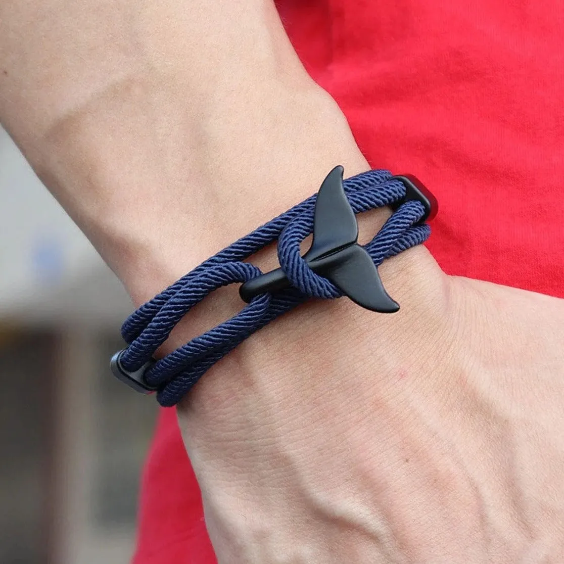 Nautical Rope Bracelet with Stainless Steel shakle