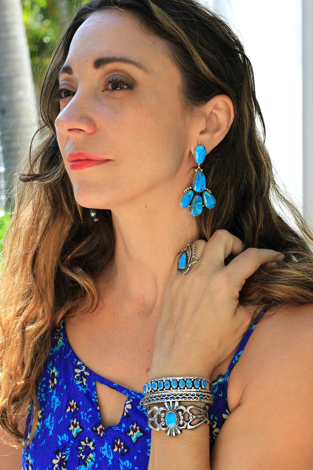 Navajo Turquoise Cluster Bracelet