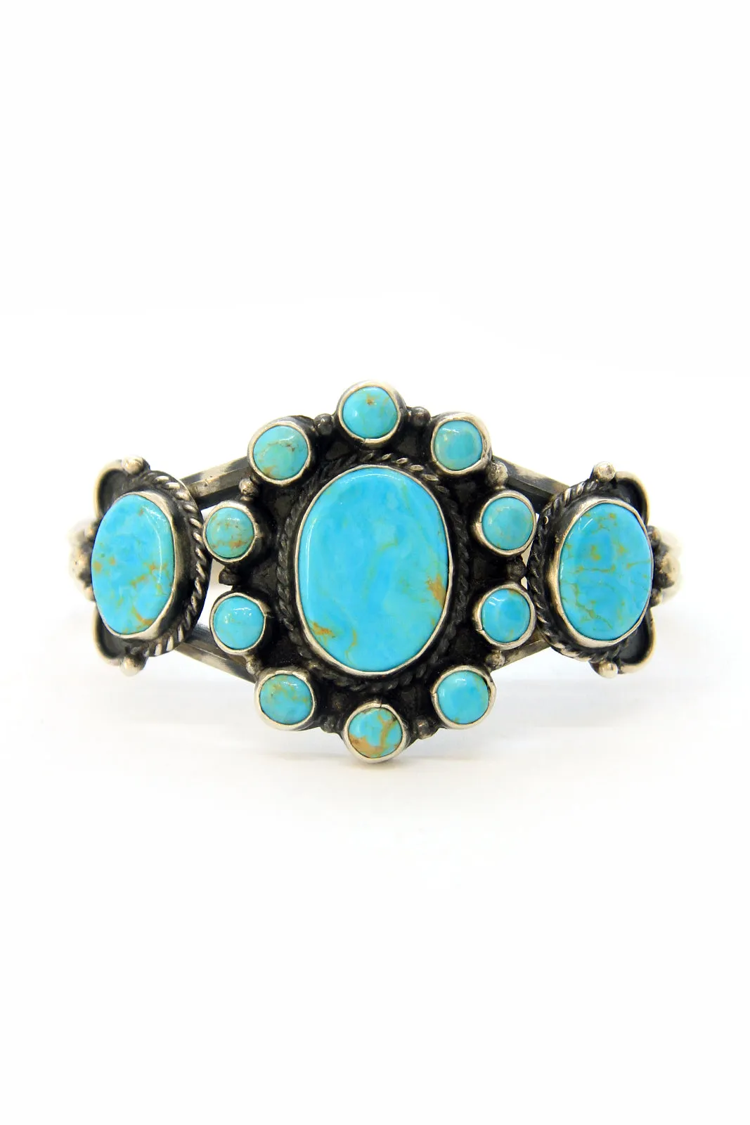 Navajo Turquoise Cluster Bracelet