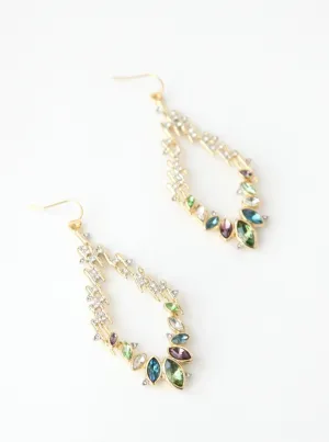 Navette Crystal Spiked Wire Earrings