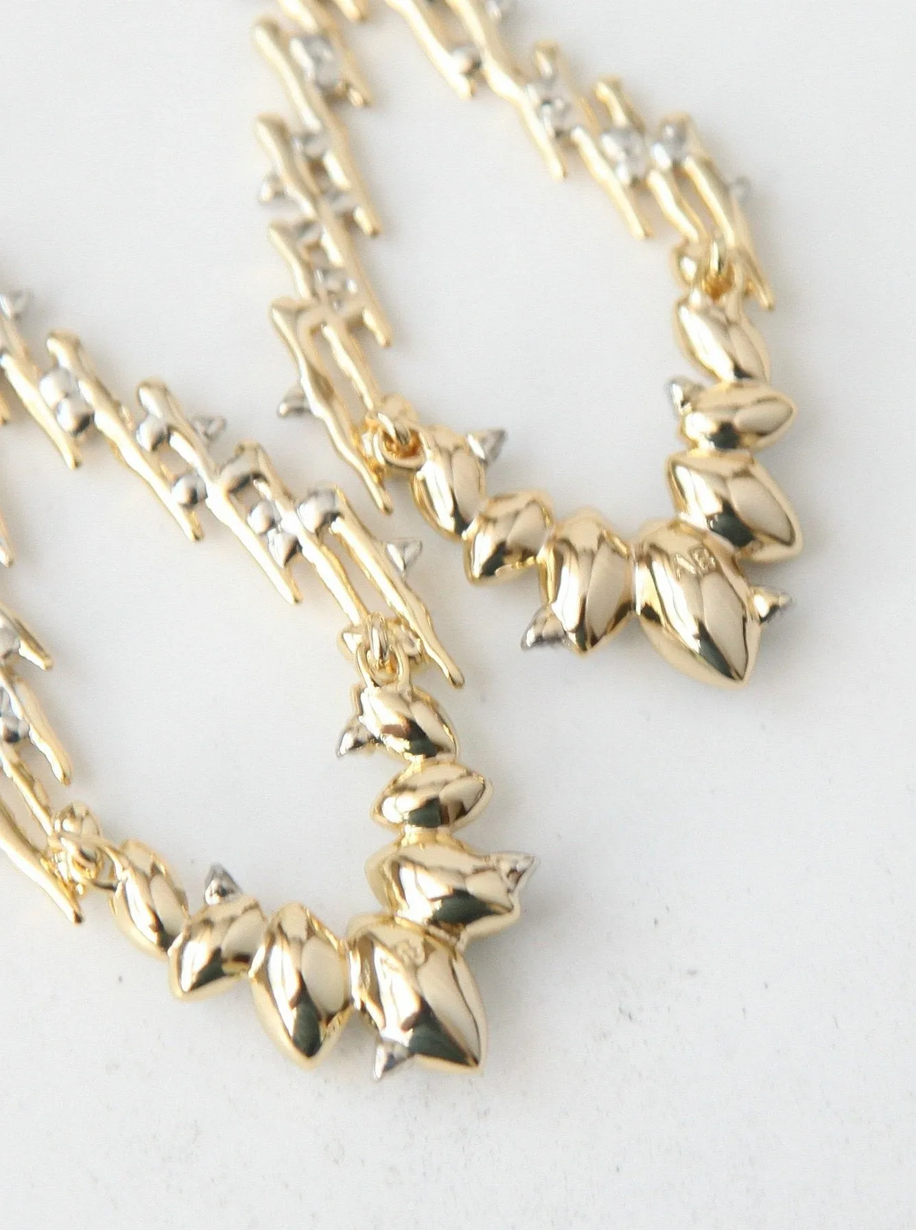 Navette Crystal Spiked Wire Earrings