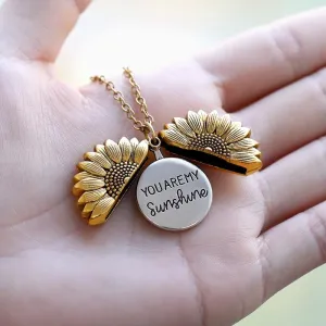 Necklace with Message Sunflower Necklaces For Women Rose Gold Silver Color Jewelry Cool Style Perfect Gift For Girl