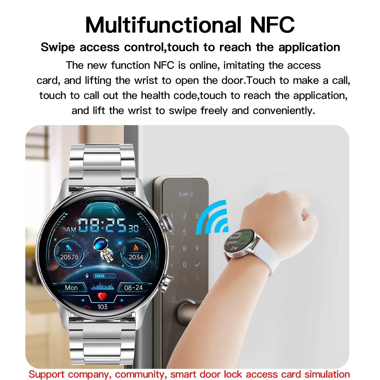 New 390*390 Screen Smart Watch Always Display The Time Bluetooth Call Sports Fitness Tracker NFC Smartwatch For Men Android IOS