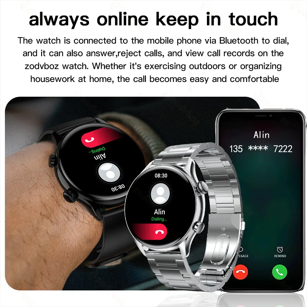 New 390*390 Screen Smart Watch Always Display The Time Bluetooth Call Sports Fitness Tracker NFC Smartwatch For Men Android IOS