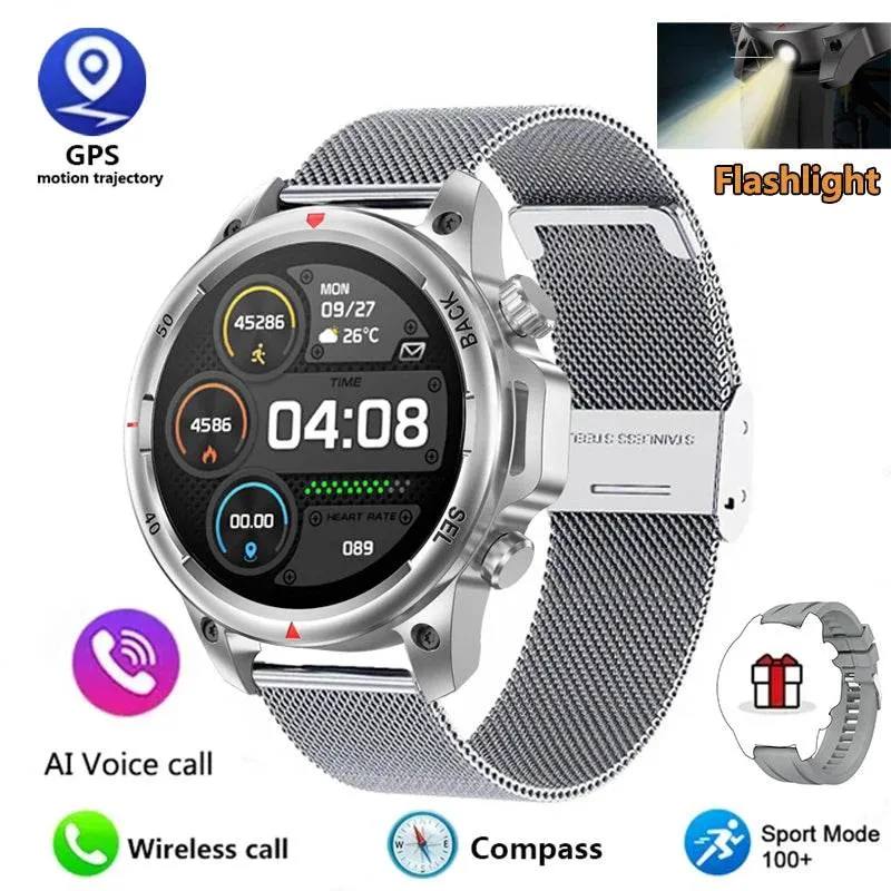 New NFC Men's Smart Watch Bluetooth Call LED Sports Smart Watch Heart Rate Sleep Health Temperature Monitoring Smartwatches