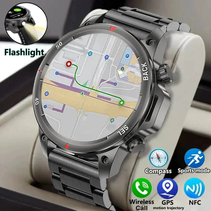 New NFC Men's Smart Watch Bluetooth Call LED Sports Smart Watch Heart Rate Sleep Health Temperature Monitoring Smartwatches