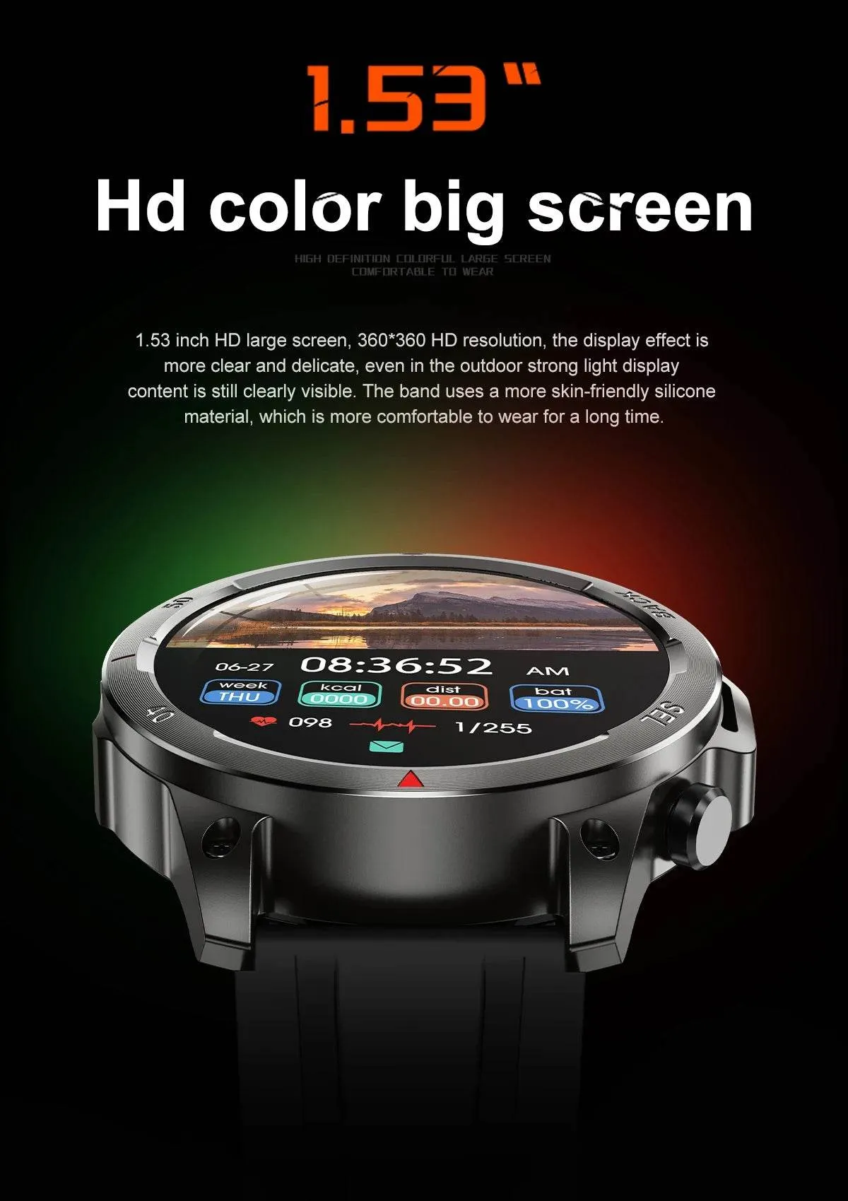 New NFC Men's Smart Watch Bluetooth Call LED Sports Smart Watch Heart Rate Sleep Health Temperature Monitoring Smartwatches