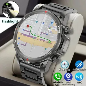 New NFC Men's Smart Watch Bluetooth Call LED Sports Smart Watch Heart Rate Sleep Health Temperature Monitoring Smartwatches