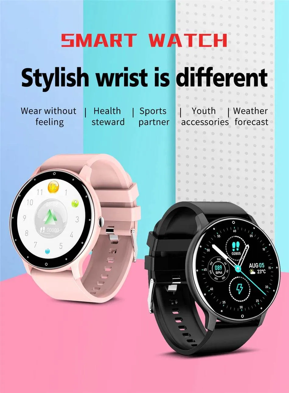 New Women Smart watch Ladies Full touch Screen Sport Fitness Watch Waterproof Bluetooth For Android IOS Smart watch Female