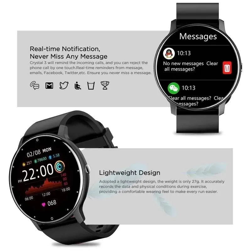 New Women Smart watch Ladies Full touch Screen Sport Fitness Watch Waterproof Bluetooth For Android IOS Smart watch Female