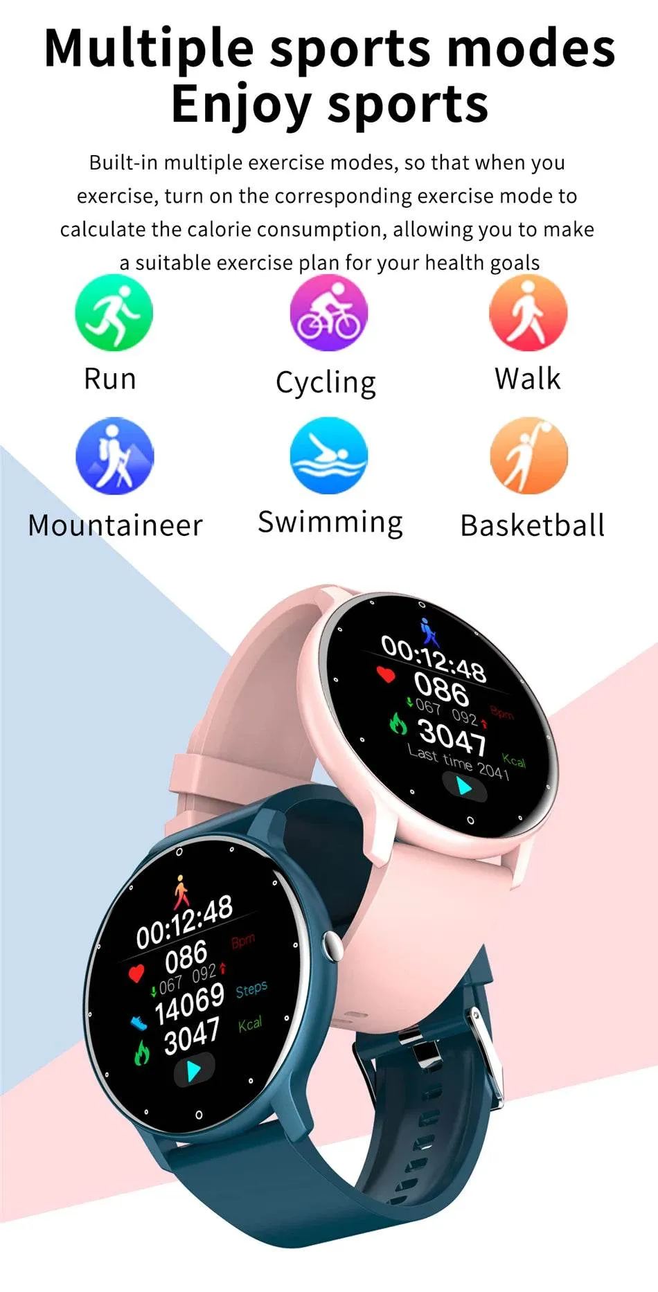 New Women Smart watch Ladies Full touch Screen Sport Fitness Watch Waterproof Bluetooth For Android IOS Smart watch Female