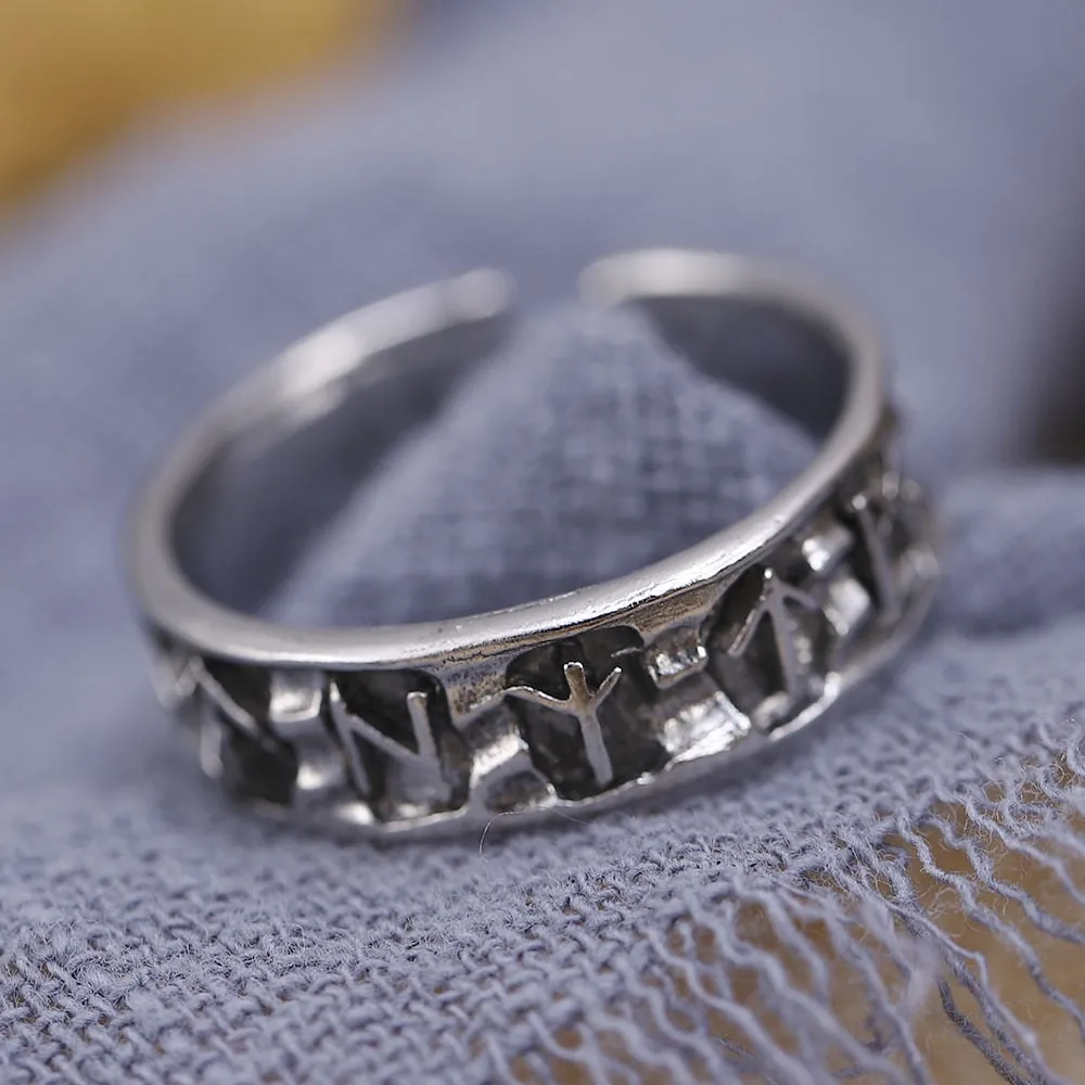 Odin Norse Viking Amulet Rune MEN Ring fashion words Retro Jewelry