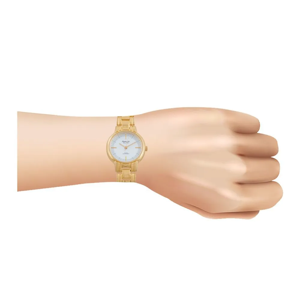 Omax Men's Quartz Yellow Gold Round Dial & Bracelet  Analog Watch, ODC004U00D