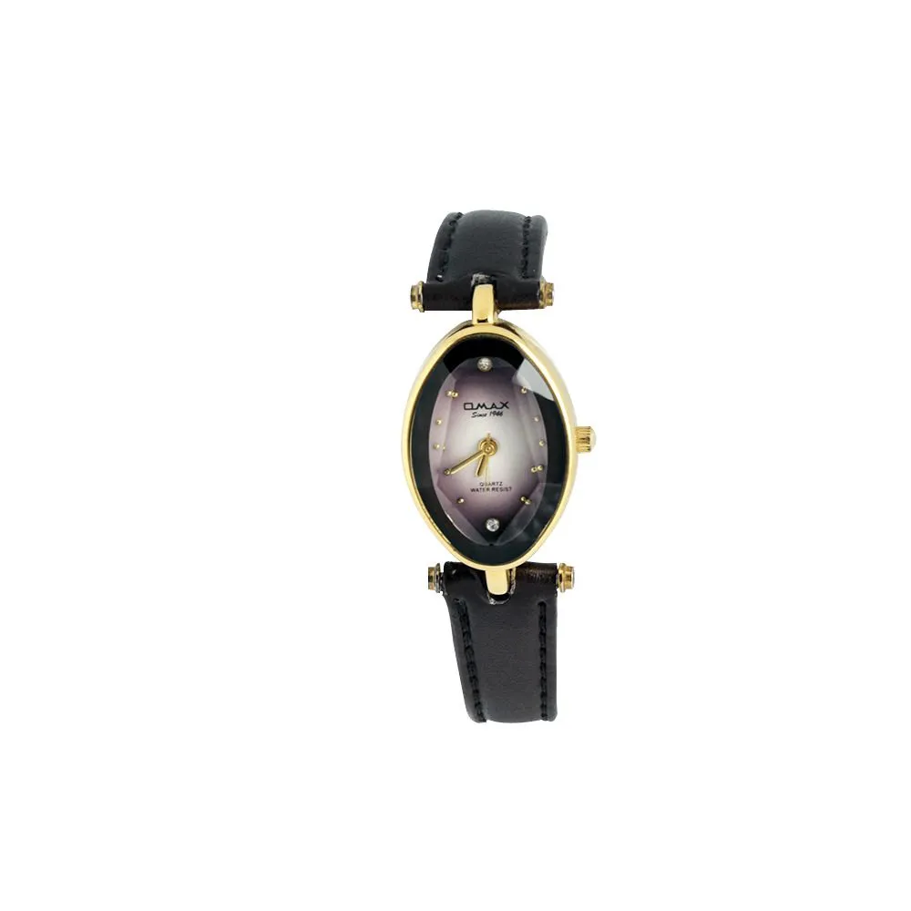 Omax Women's Brown Strap & Purple Dial Analog Watch, 00CT7774QB1D
