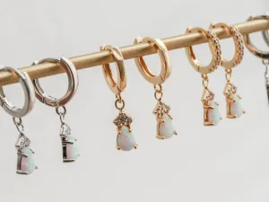 Opal Huggie Dangle