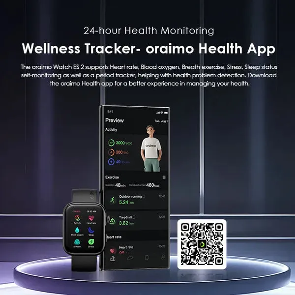 Oraimo OSW-810 Watch ES 2 1.95″ AMOLED IP68 Smart Watch