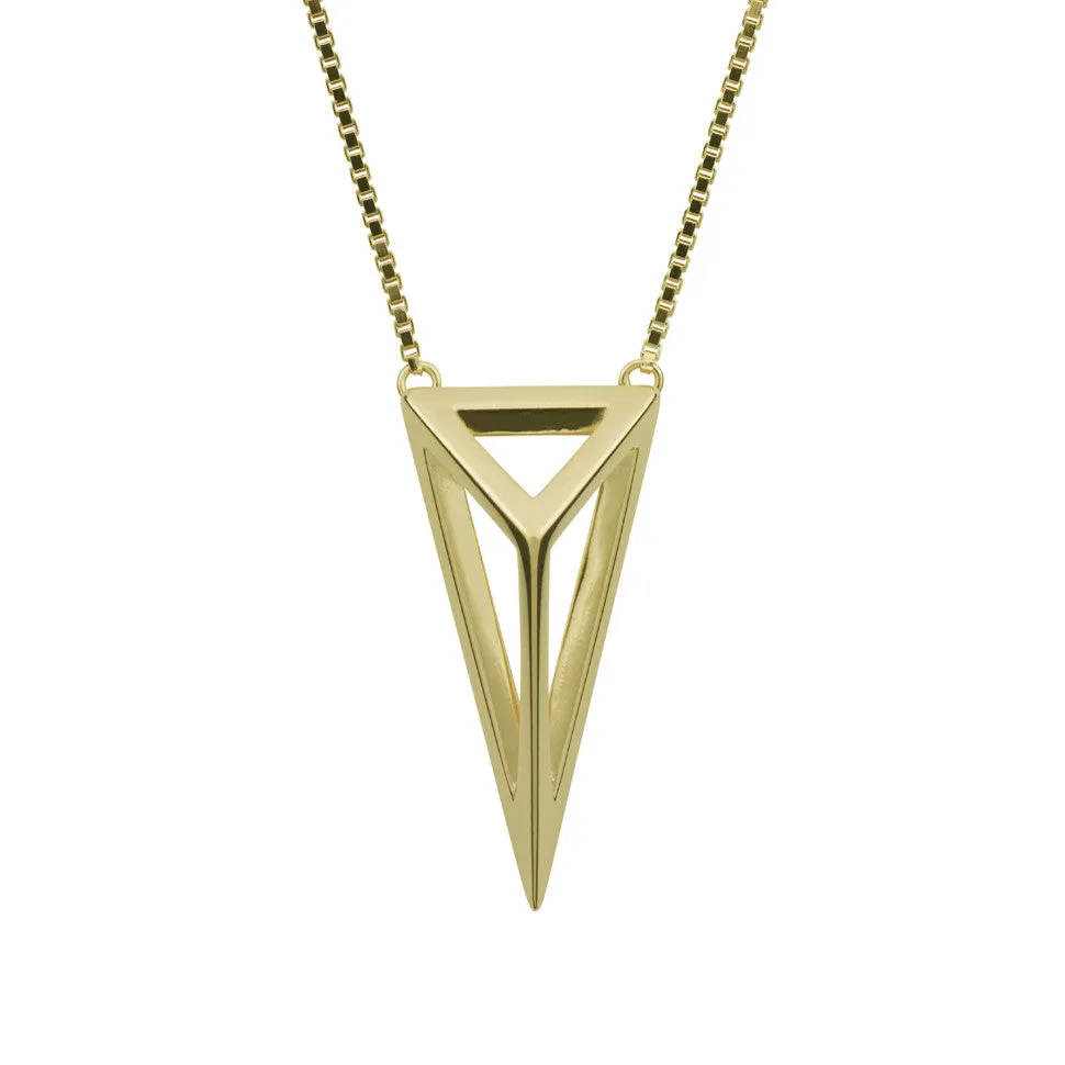 Oversized Cut Away Pyramid Necklace