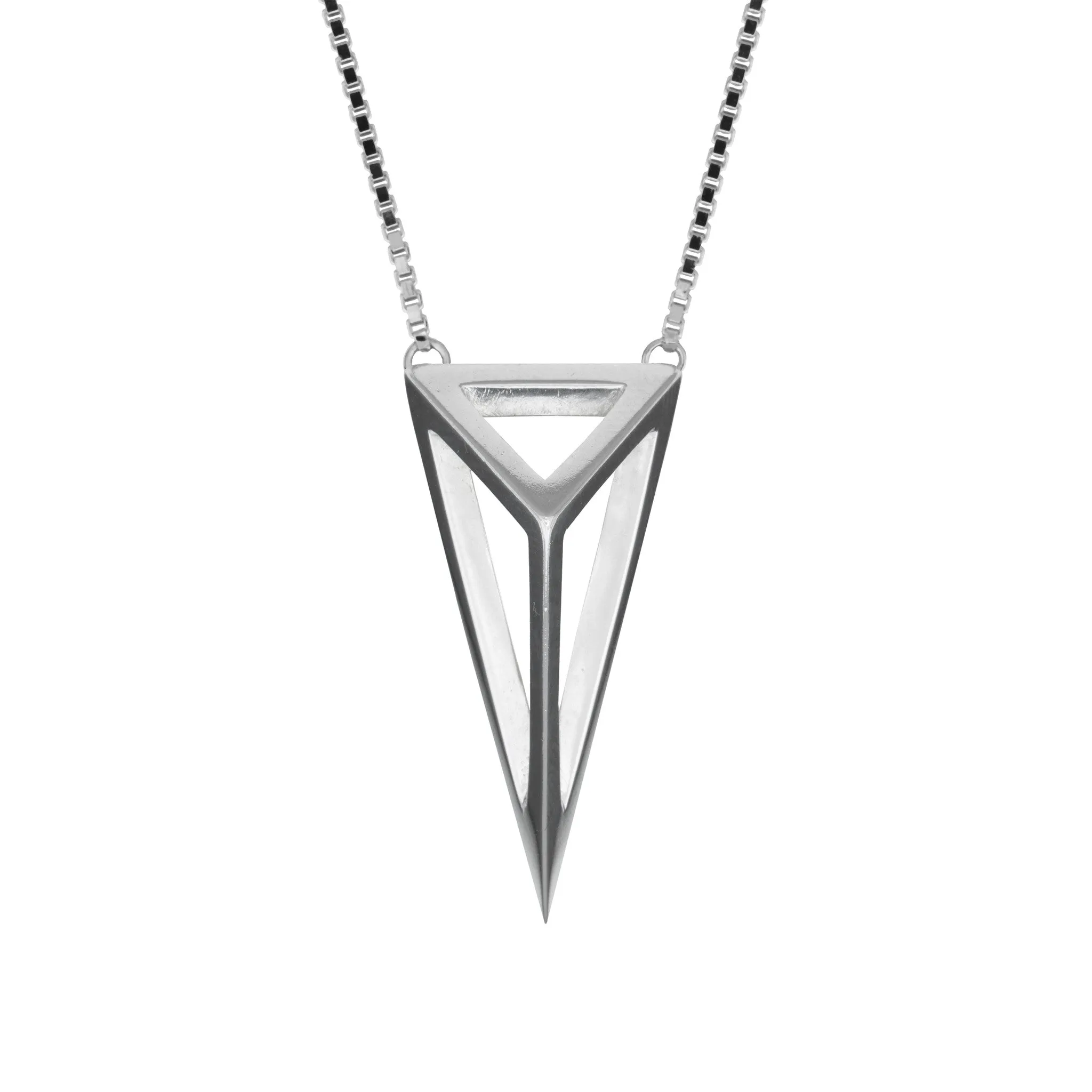 Oversized Cut Away Pyramid Necklace
