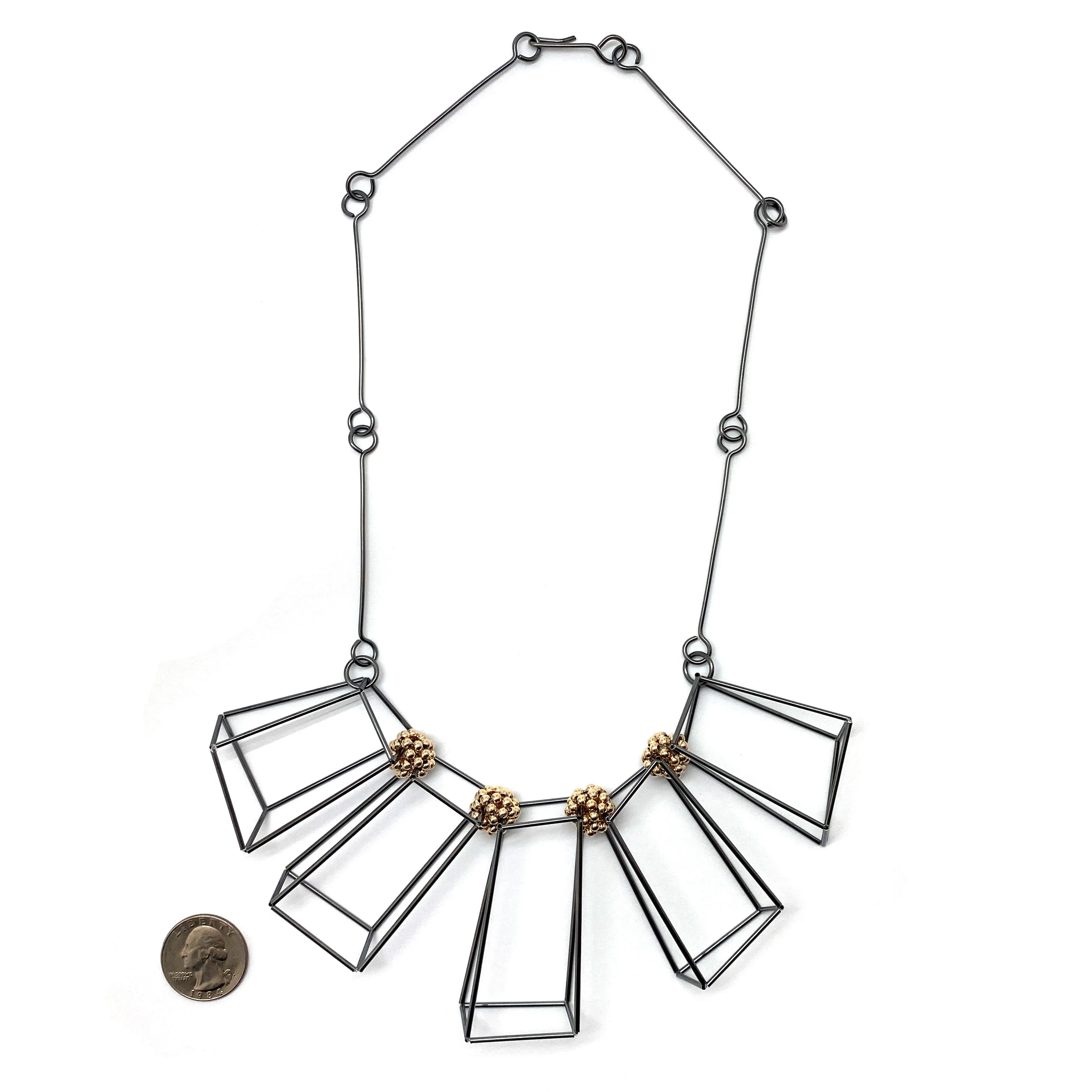 Oxidized Geometric Necklace