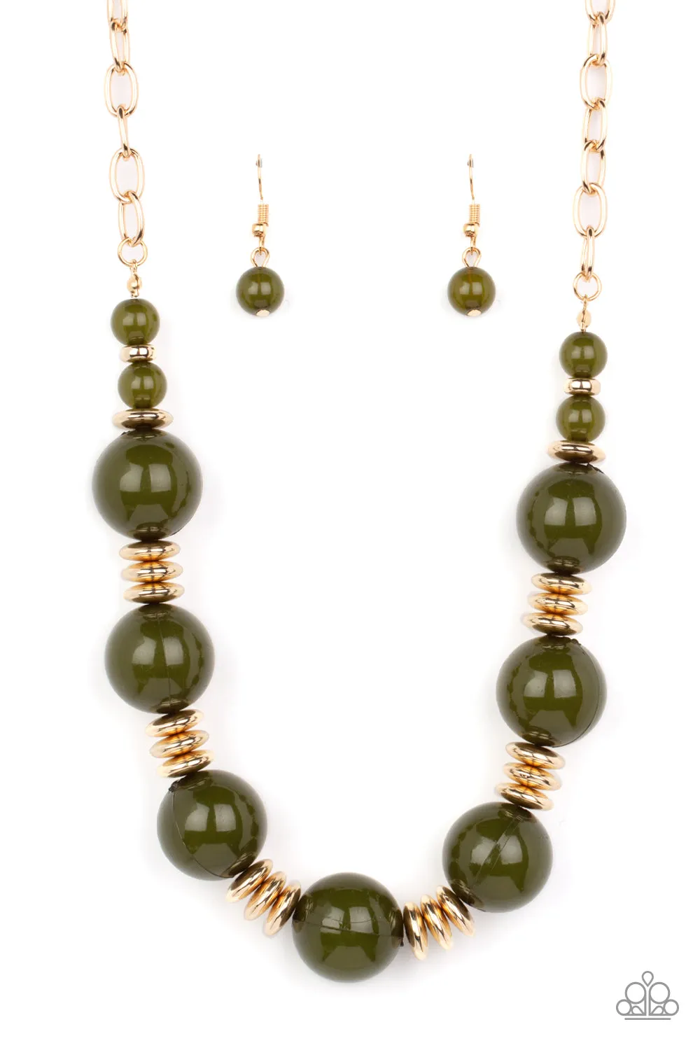 Paparazzi - Race to the POP - Green Necklace