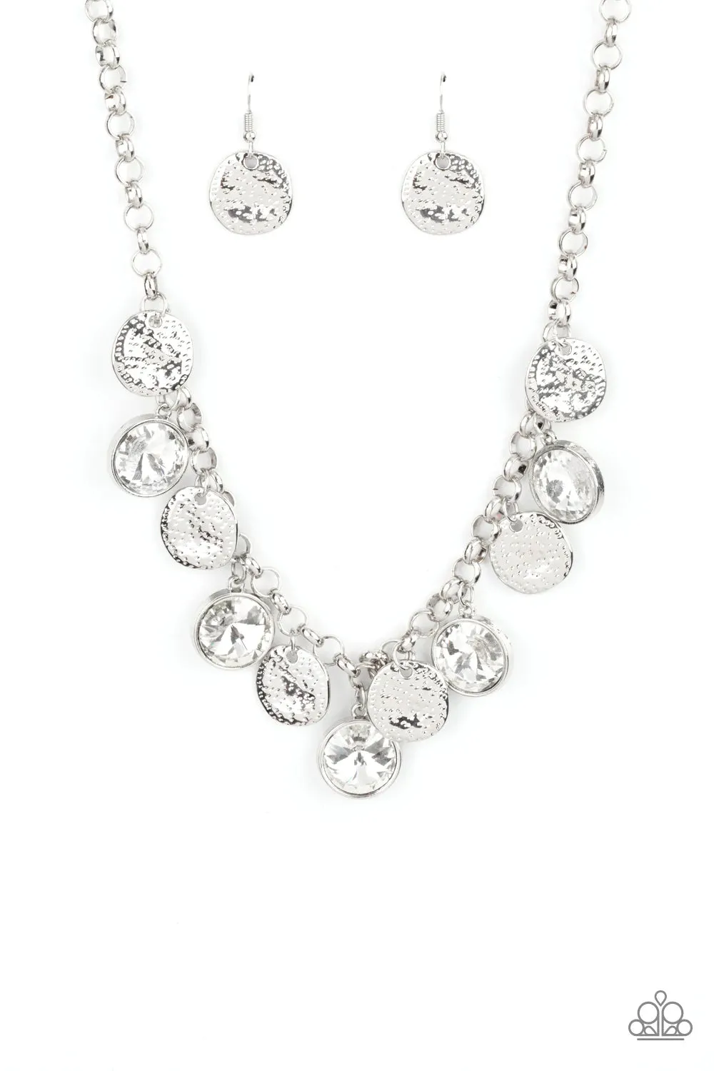 Paparazzi Spot On Sparkle - White Necklace