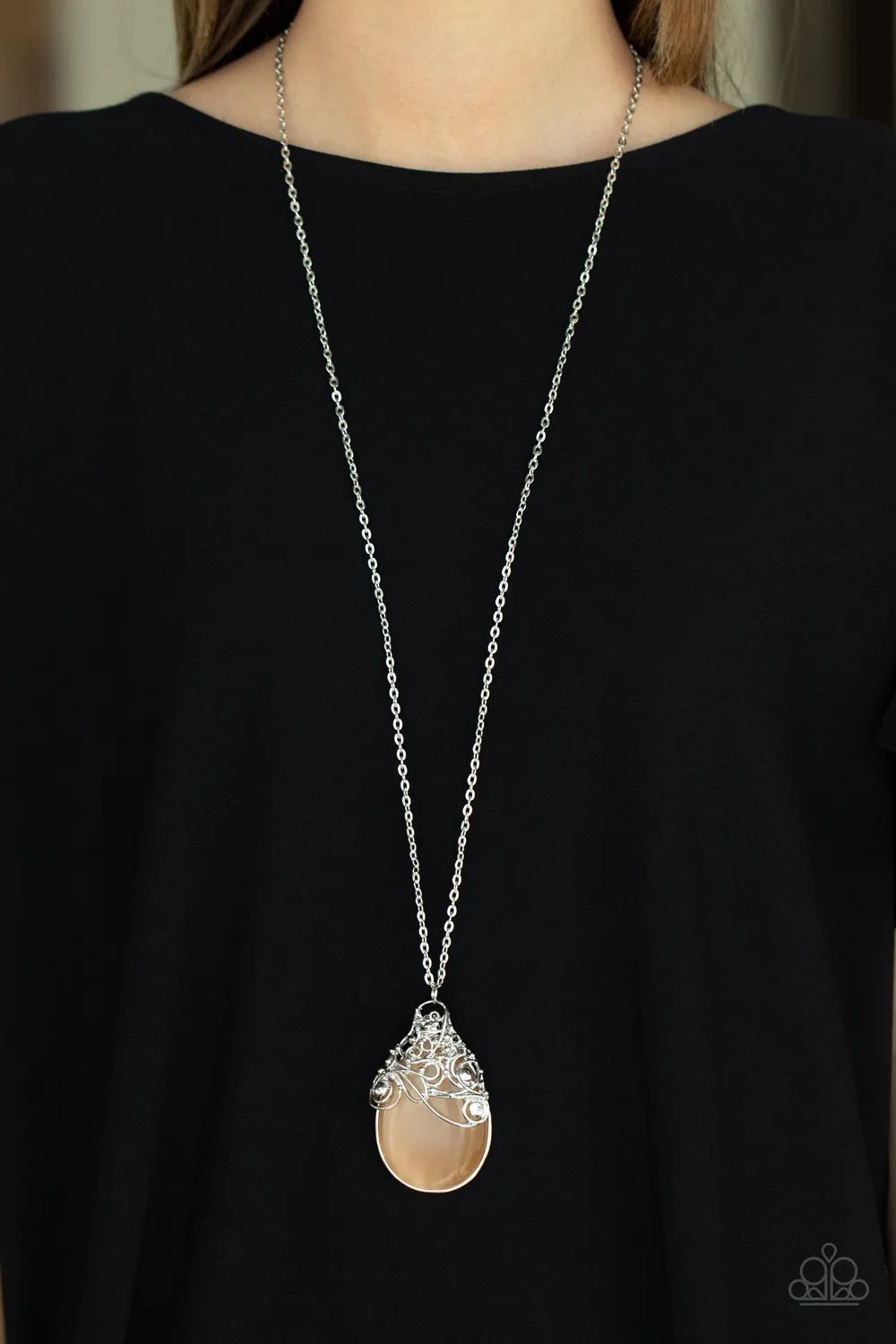 Paparazzi - Tangled Garden - Orange Necklace
