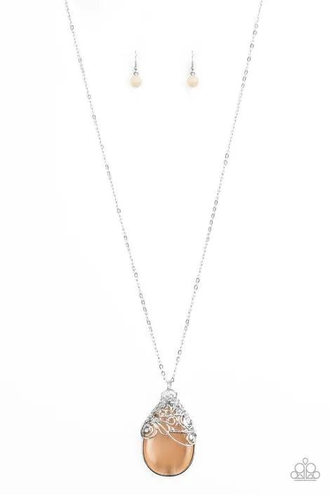 Paparazzi - Tangled Garden - Orange Necklace