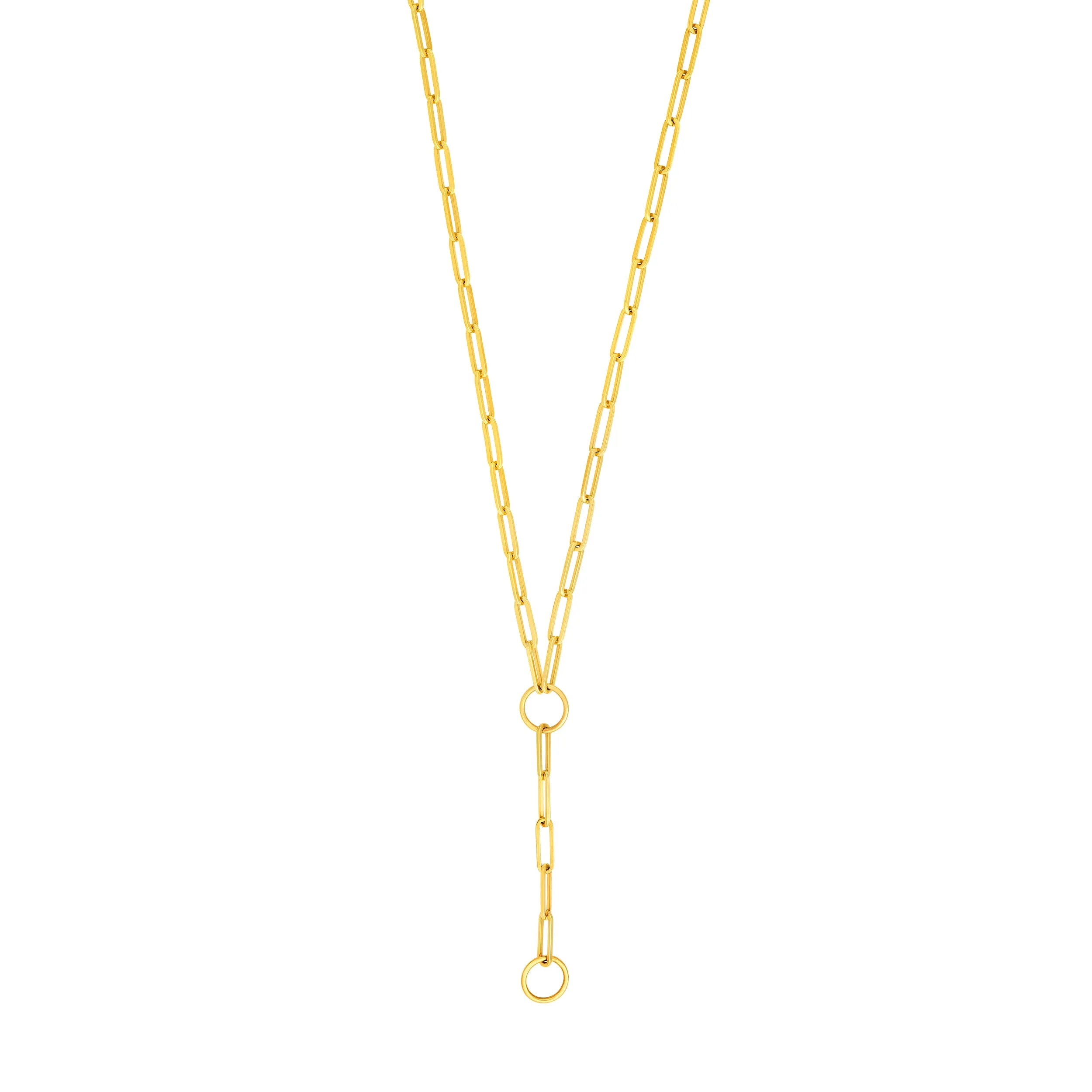 Paper Clip Enhancer Chain Lariat Necklace
