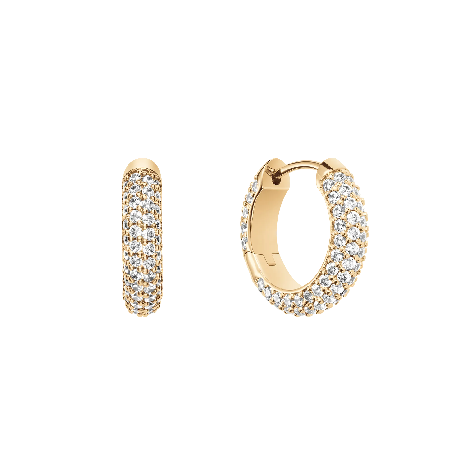 Pavé Crystal Earrings Gold