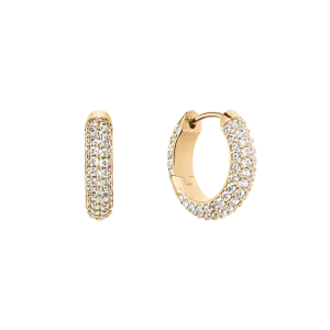 Pavé Crystal Earrings Gold