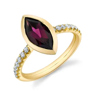 Pavé Shirley Bezel Set Marquis Cut Ring