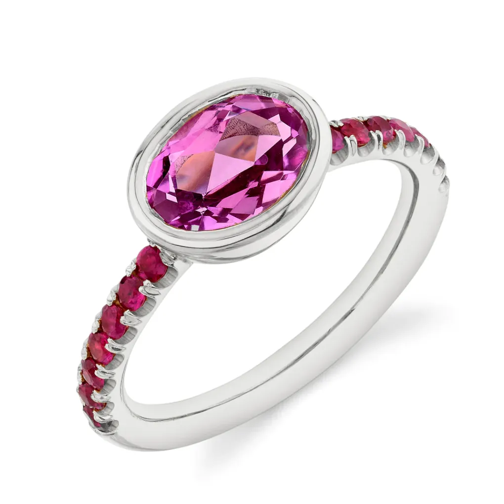 Pavé Shirley Bezel Set Oval Cut Ring
