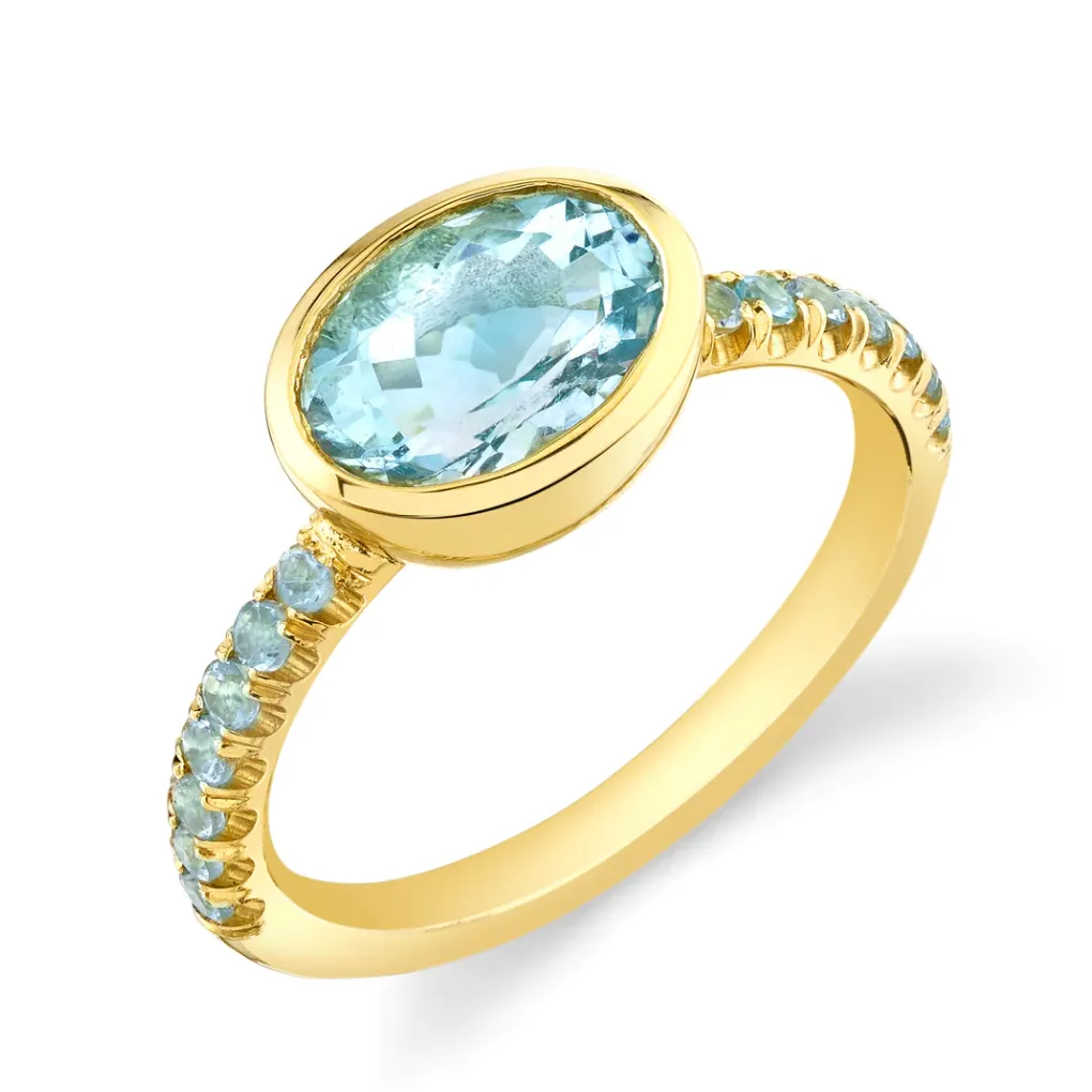 Pavé Shirley Bezel Set Oval Cut Ring