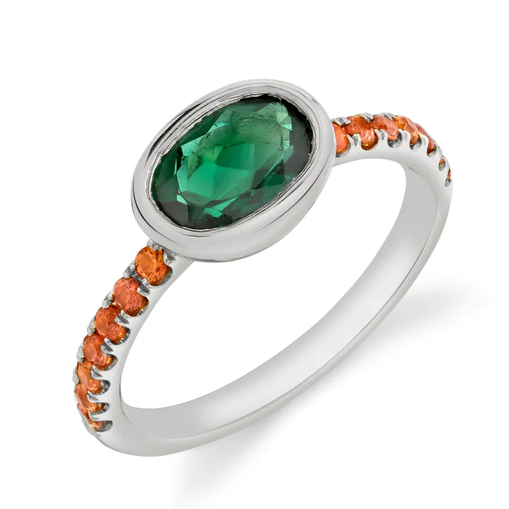 Pavé Shirley Bezel Set Oval Cut Ring
