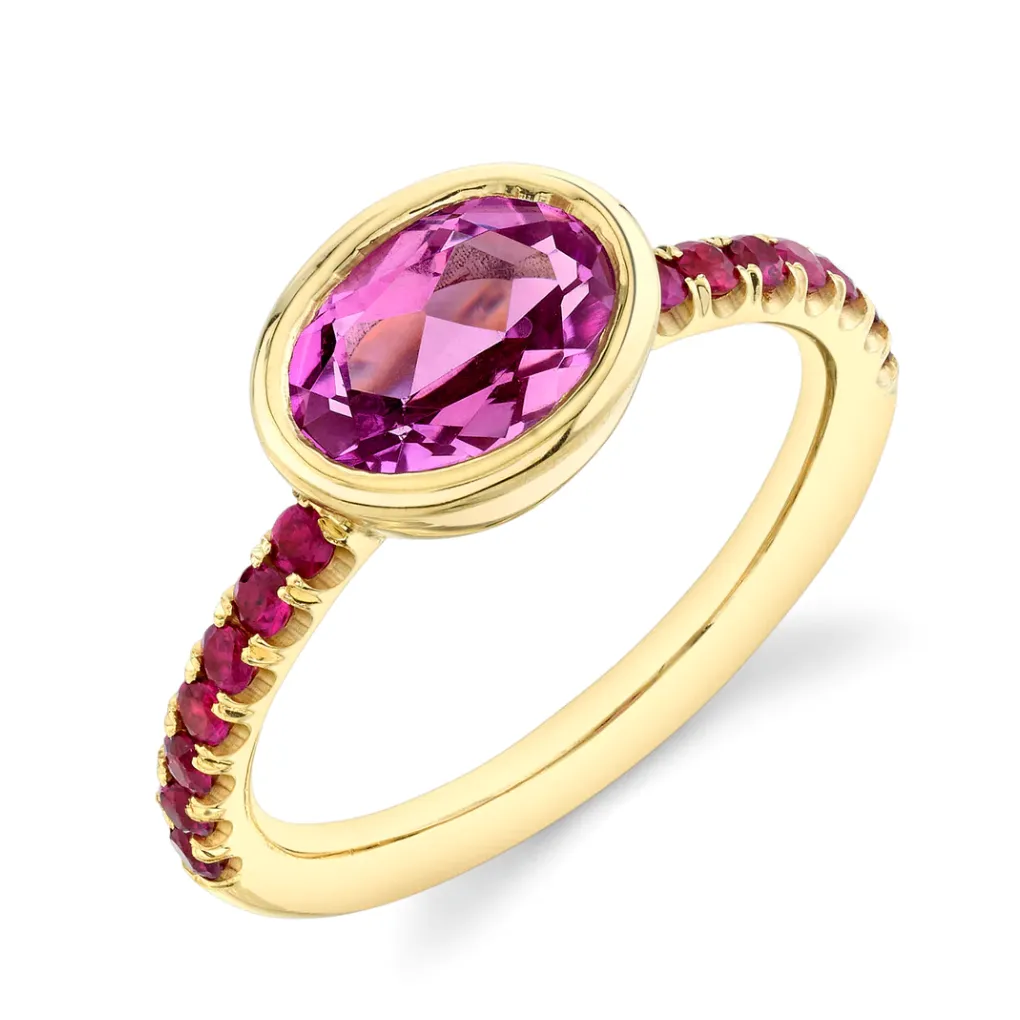 Pavé Shirley Bezel Set Oval Cut Ring