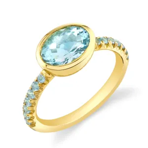 Pavé Shirley Bezel Set Oval Cut Ring