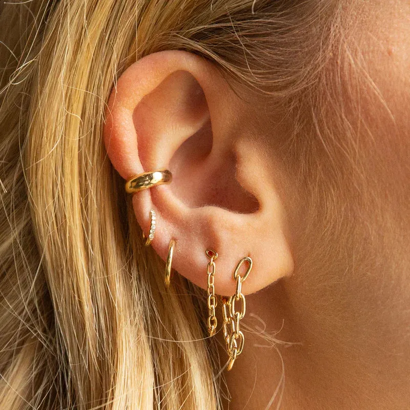Pave Diamond Huggie Hoops