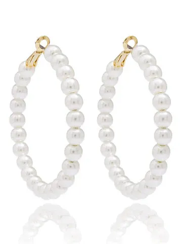 Pearl Hoop Earring- Large